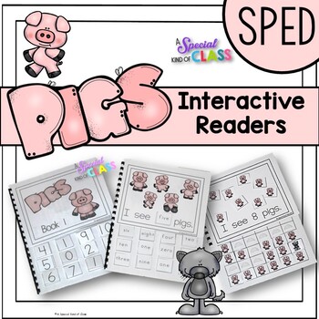 Preview of Adapted Interactive math books for Special Education: Counting Pigs