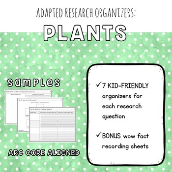 Preview of Adapted | Kid-Friendly Plant Research Organizers