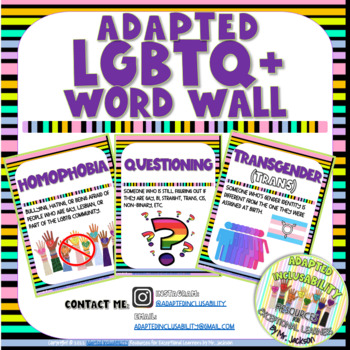 Preview of Adapted LGBTQ+ Word Wall