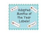 Adapted Months of the Year Labels
