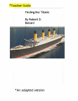 Preview of Finding the Titanic Adapted Novel Complete Unit