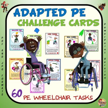 Preview of Adapted PE Challenge Cards: 60 PE Wheelchair Tasks