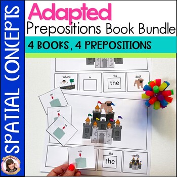Preview of Spatial Concepts Adapted Prepositions Book Bundle for Speech Therapy, Autism