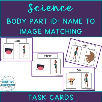 Preview of Adapted Science Body Part Identification Name To Image Task Cards