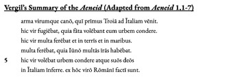 Preview of Adapted Text of Vergil's Aeneid 1.1-7
