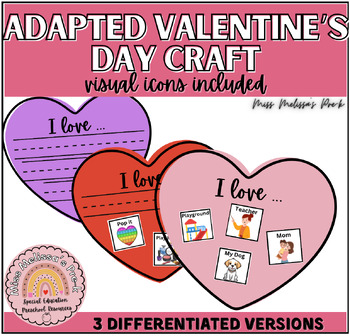 Adapted Valentine's Day Craft (PECs Inspired) by Miss Melissa's Prek