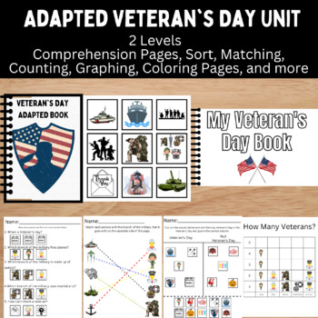 Preview of Special Education Veteran's Day Unit: One Week of Activities for SPED, Pre-k, K