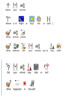 Preview of Adapted Visual Text: Animal Defense Mechanisms: 4th Grade NO PREP