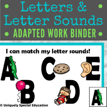 Preview of Adapted Work Binder for Letters and Letter Sounds