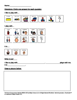 Preview of Adapted writing #2 for students with Autism (picture supports)