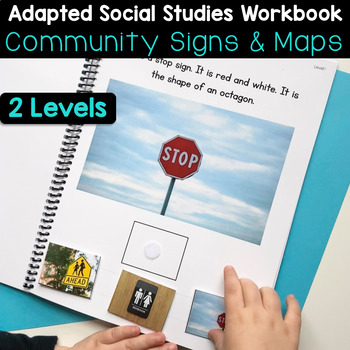 Preview of Adaptive Book for Special Education Community Signs and Maps with Real Photos