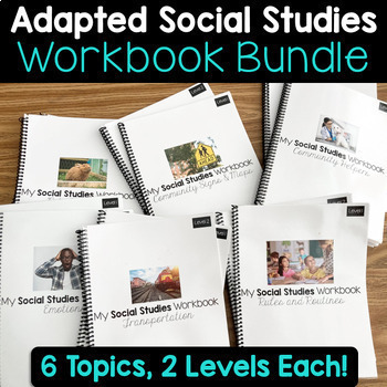 Preview of Social Studies Curriculum Special Education Adaptive Binders Bundle