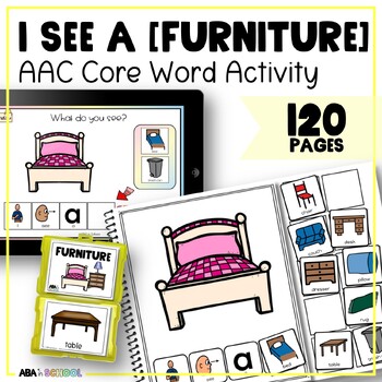 Preview of AAC Core Vocabulary Activities See FURNITURE Adaptive books special education