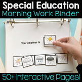 Morning Work Binder for Special Education Adaptive Indepen
