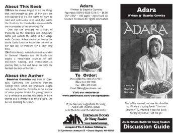 Preview of Adara (Beatrice Gormley) Novel Discussion Guide