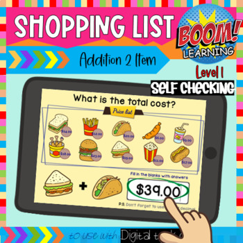 Preview of Add 2 Prices - What Is The Total Cost? Find the items - Reading Shopping List