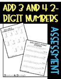 Add 3 and 4 two-digit Numbers Practice/ Assessment (with w