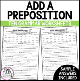 Add A Preposition To The Sentences - Fill in the Blanks Wo