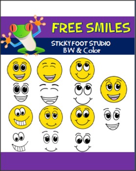 Preview of Add A Smile Free Clip Art Faces