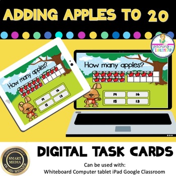 Preview of Add with Ten Frames to 20 Digital Boom Task Cards