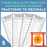 Add Decimals | Timed Drills To Practice Converting Common 