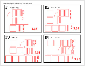 Add Decimals using Base Ten Blocks (Practice Foldable) by Lisa Davenport