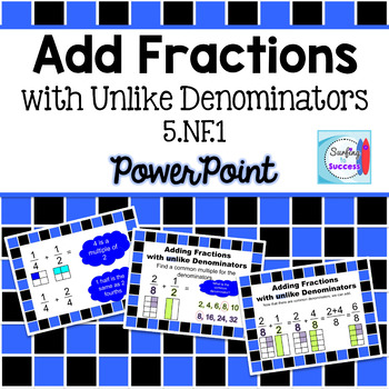 Preview of Add Fractions with Unlike Denominators Powerpoint