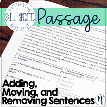 Preview of Add, Move, & Remove Sentences: Skill-Specific Revising & Editing Passage