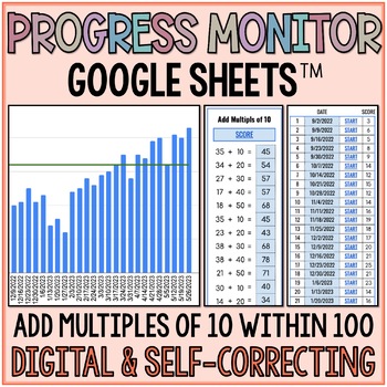 Preview of Add Multiples of 10: Self-Correcting Assessment & Tracking in Google Sheets™