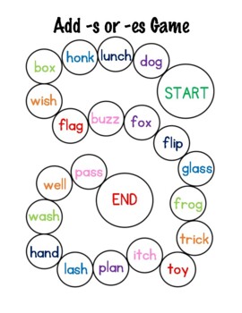 Preview of Add -S or -ES PLURAL SUFFIX Phonics Game