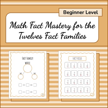 Preview of Add/Sub Math Fact Family 12's Memorization Program (BEGINNER)