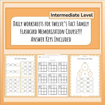 Preview of Add/Sub Math Fact Family 12's Memorization Program (INTERMEDIATE)