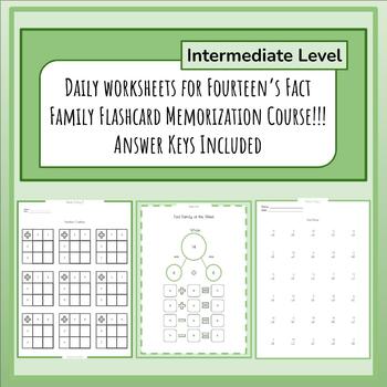 Preview of Add/Sub Math Fact Family 14's Memorization Program (INTERMEDIATE)