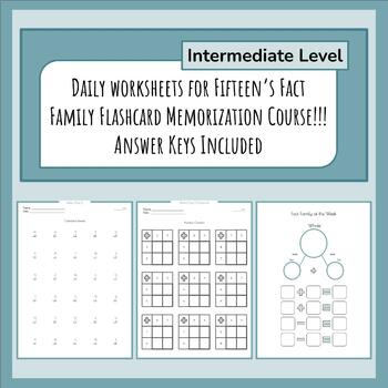 Preview of Add/Sub Math Fact Family 15's Memorization Program (INTERMEDIATE)