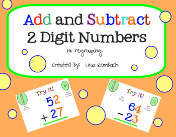 Preview of Add Subtract 2 Digit Numbers No Regrouping SmartBoard Lesson