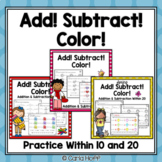 BUNDLE Addition and Subtraction to 10 and 20 Worksheets