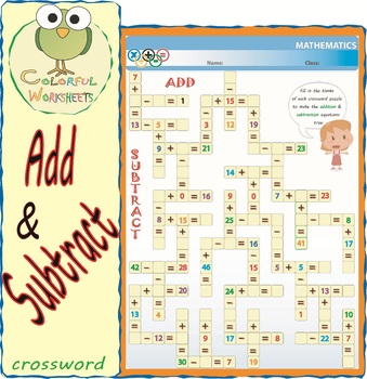 Preview of Add & Subtract Crossword
