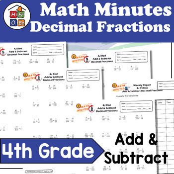 Preview of Add & Subtract Decimal Fractions | 4th Grade Math Minutes