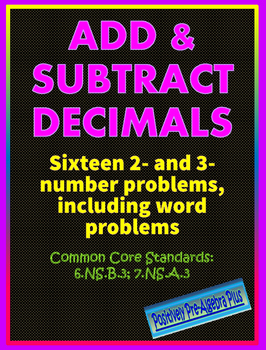 Preview of Add & Subtract Decimal Worksheet-Distance Learning Print & Digital Options