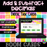 Add & Subtract Decimals Boom Cards™ Digital Task Cards | D