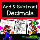 Add & Subtract Decimals Coloring Book Math