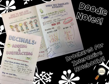 Preview of Add & Subtract Decimals - Decorated Notes Brochure for Interactive Notebooks