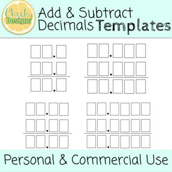 Preview of Add Subtract Decimals Clipart - Commercial Use