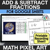 Add & Subtract Fractions 5th Grade Digital Math Pixel Art 