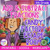 Add & Subtract Fractions Word Problems Candy Factory Math 