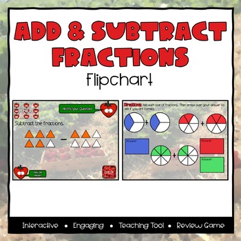 Preview of Add & Subtract Fractions ActivInspire Flipchart - Third Grade