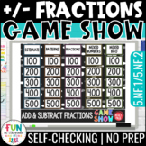 Add & Subtract Fractions Game Show 5th Grade Test Prep Mat