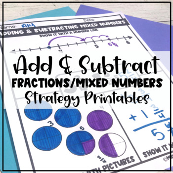 Preview of Add & Subtract Fractions & Mixed Number Strategy Printable Intervention Activity