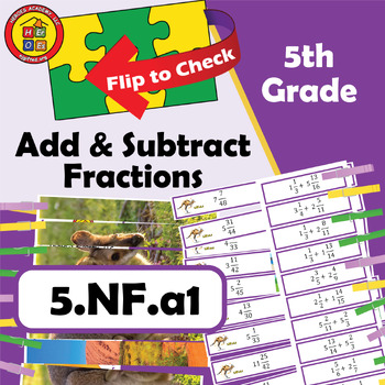 Preview of Add & Subtract Fractions & Mixed Numbers with Unlike Denominators  Strip Puzzles