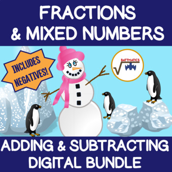 Preview of Add & Subtract Rational Numbers Bundle | DIGITAL & PRINT | DISTANCE LEARNING